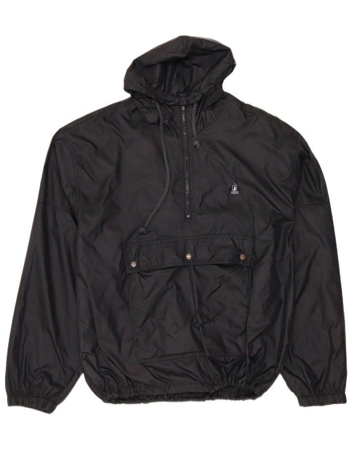 IZOD Herren-Regenjacke mit Kapuze, UK 40, Größe L, schwarzes Nylon