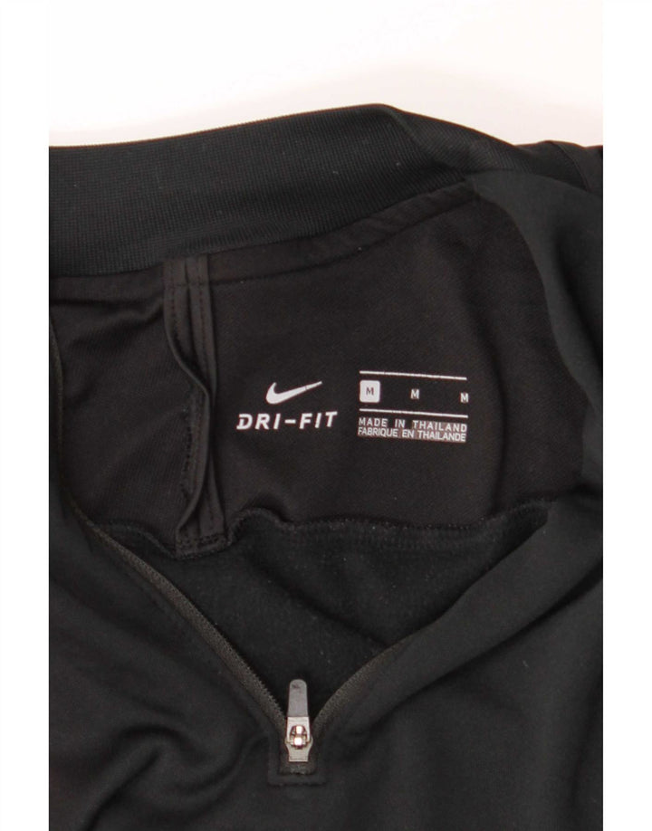 Nike Herren Dri Fit Pullover-Trainingsanzugoberteil mit Reißverschluss, Mittelschwarz, Farbblock
