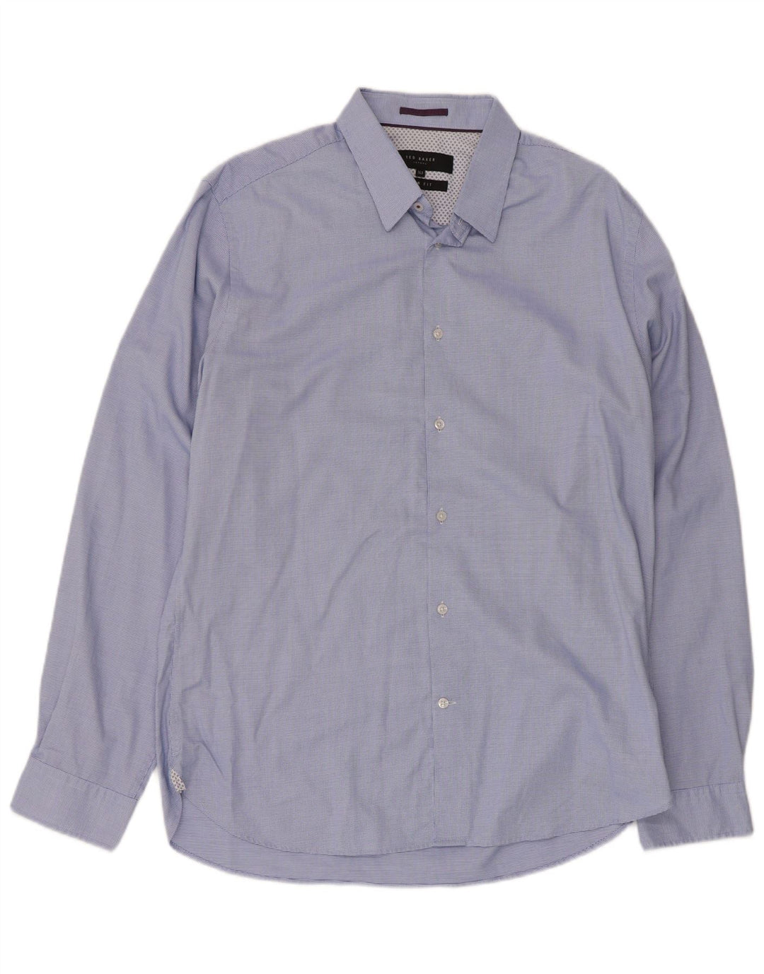 Ted Baker Slim-Fit-Hemd für Herren, Größe 16 1/2, groß, blau kariert, Baumwolle