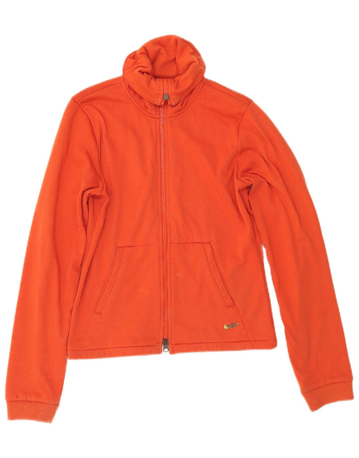 NIKE Damen-Trainingsanzug-Top-Jacke, UK 10/12, mittelorangefarbenes Polyester