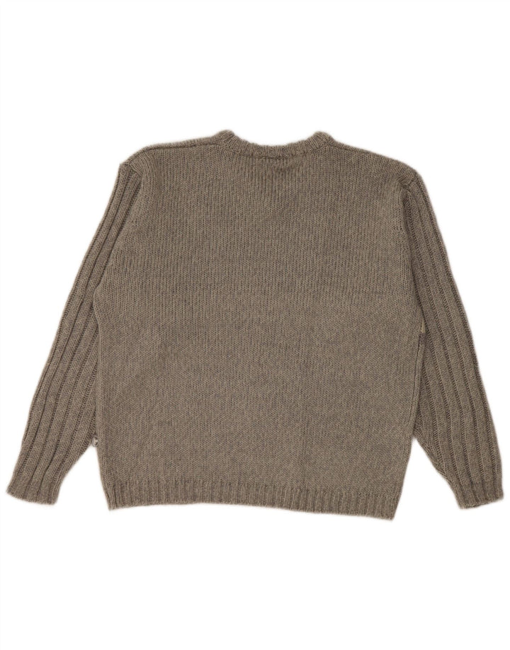 Tom Tailor Damen-Pullover mit V-Ausschnitt, UK 16, Größe L, Grau, Farbblock