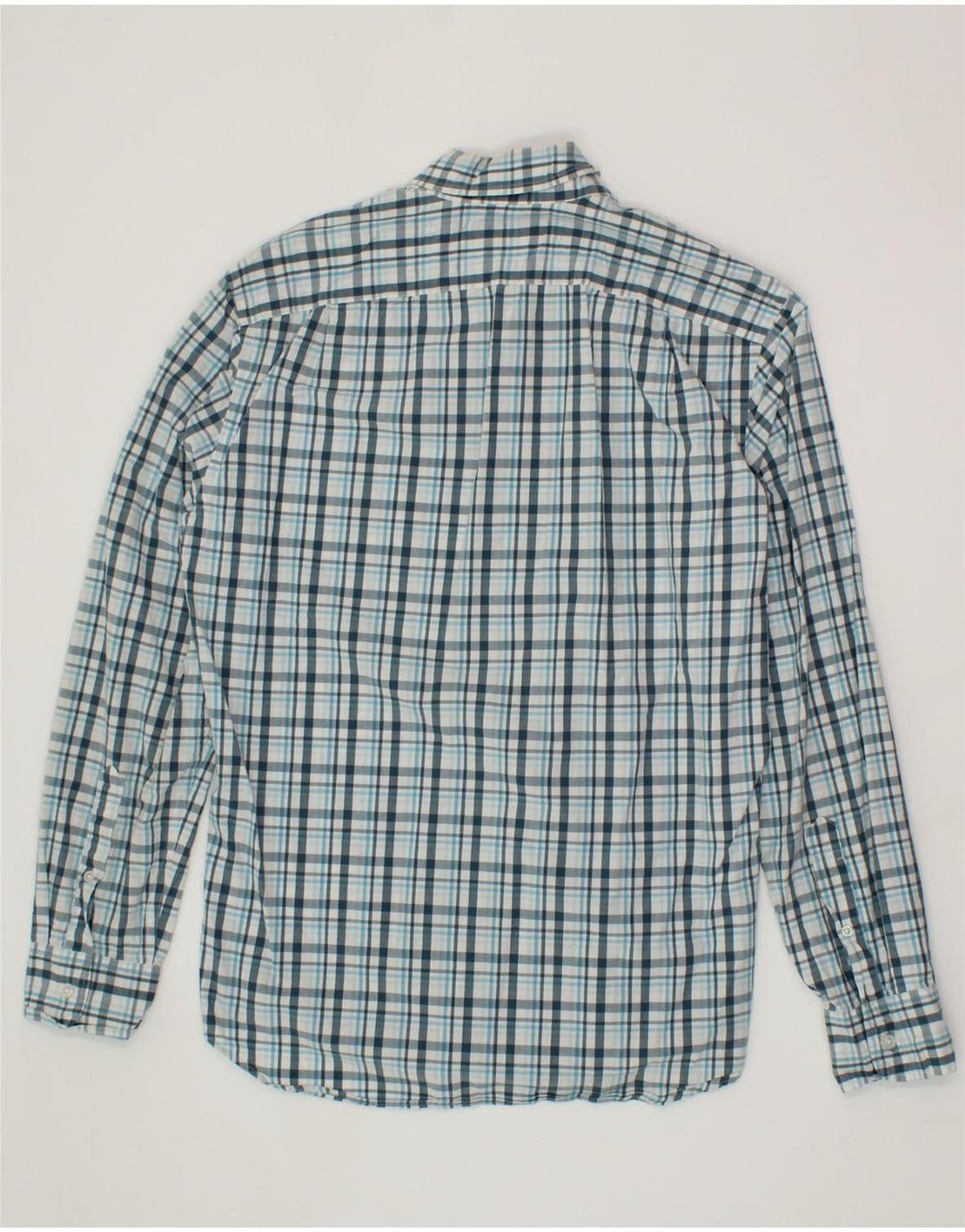 J. CREW Mens Flex Slim Shirt Medium Blue Check Cotton Vintage J. Crew and Second-Hand J. Crew from Messina Hembry 