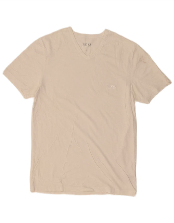 Hugo Boss Herren T-Shirt Top Small aus weißer Baumwolle