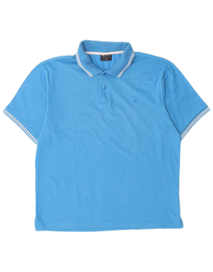 Champion Herren-Poloshirt, große blaue Baumwolle