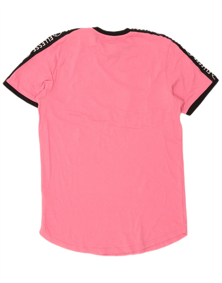 Ellesse Herren Grafik-T-Shirt-Oberteil Mittelrosa Farbblock