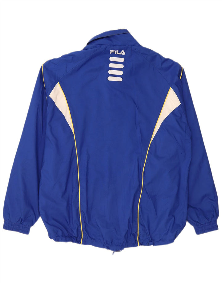 Fila Herren Regenjacke UK 38 Mittelblaues Colourblock-Polyester
