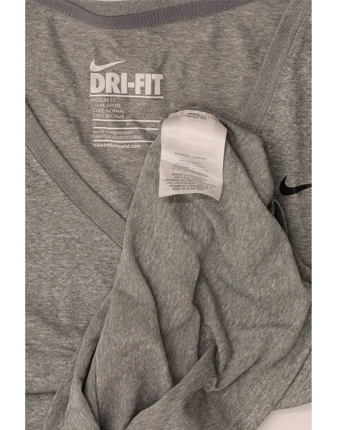 Nike Damen T-Shirt Top UK 10 Small Grau geflecktes Polyester