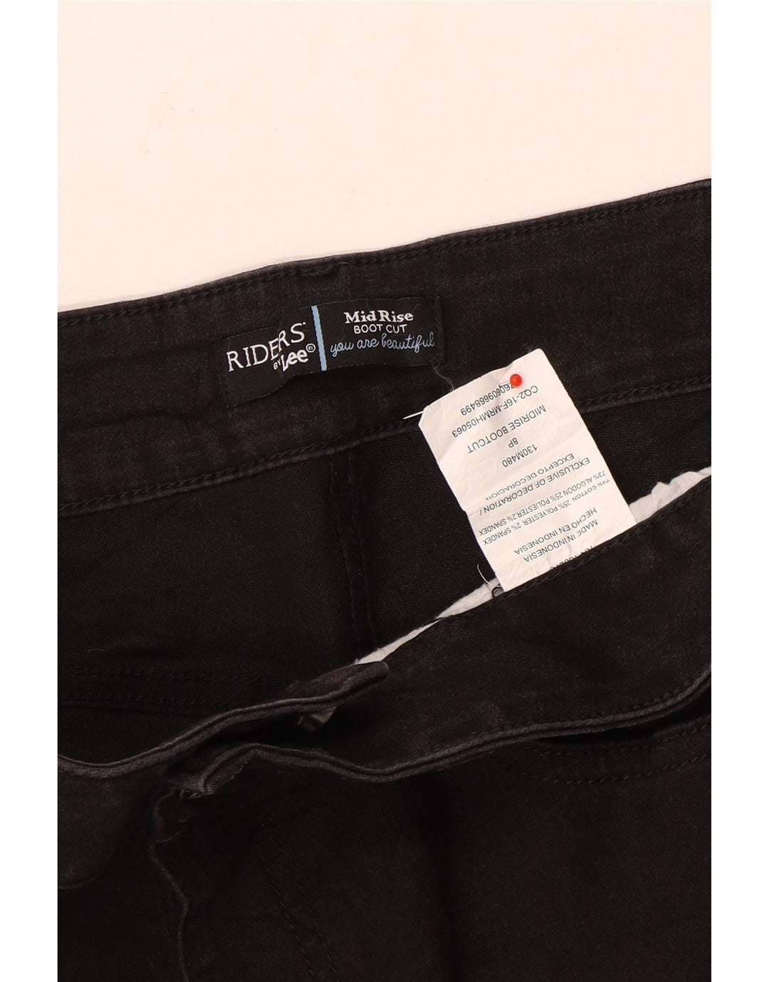 Lee Damen Riders Mid Rise Bootcut Jeans US 8 Medium W30 L29 Schwarze Baumwolle