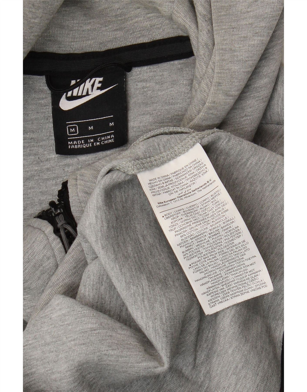 Nike Herren-Kapuzenpullover mit Reißverschluss, mittelgraue Baumwolle