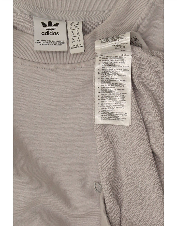 Adidas Damen-Sweatshirt in Übergröße, Gr. 10, Größe S, Grau, Baumwolle