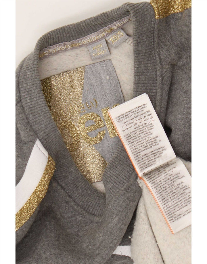Superdry Damen-Sweatshirt mit Grafik-Übergröße, Gr. 6, XS, Grau meliert