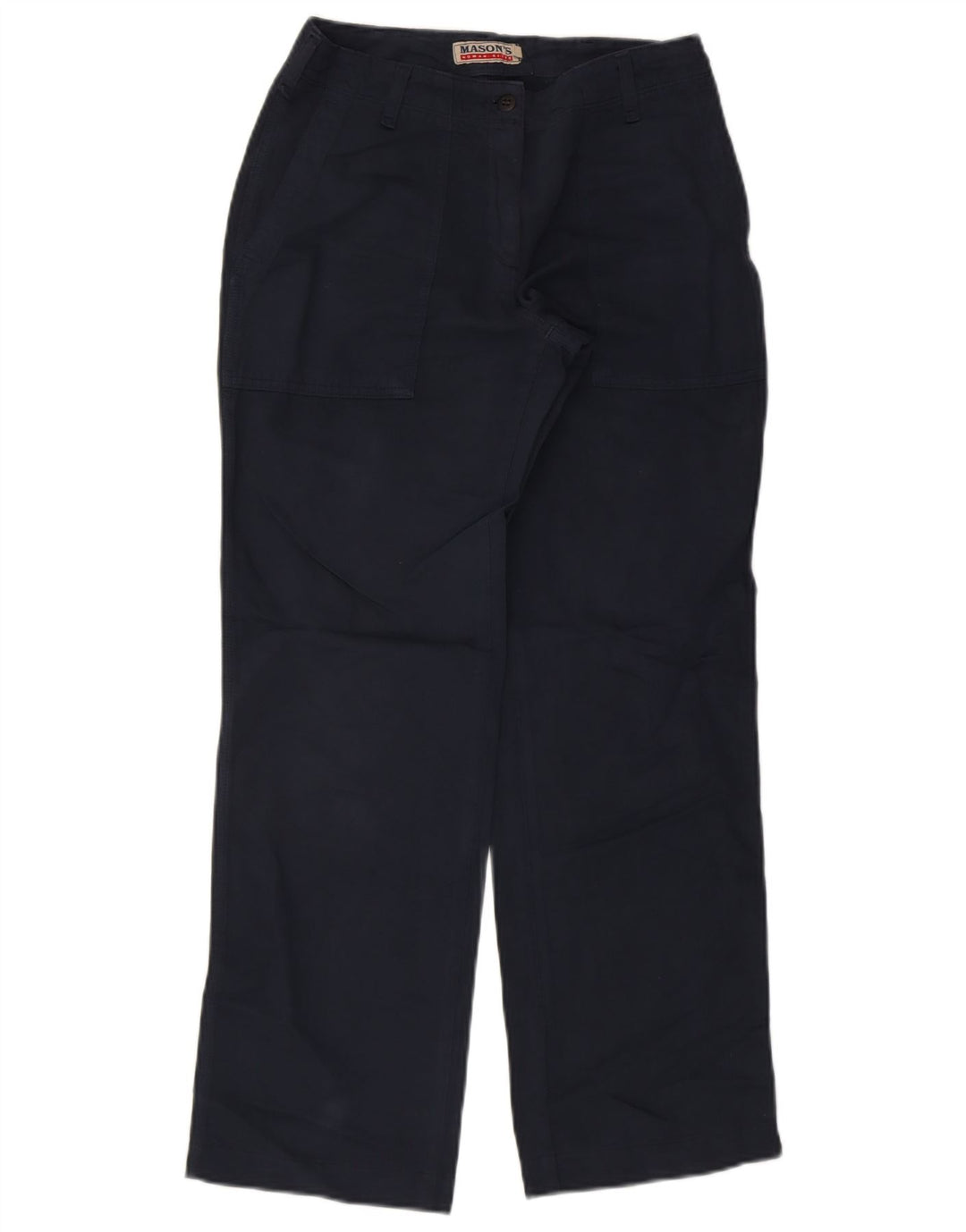 MASON'S Womens Straight Chino Trousers IT 42 Medium W28 L30 Navy Blue
