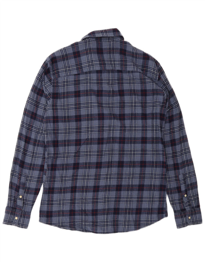 Jack & Jones Herren-Flanellhemd, mittelgroß, marineblau, kariert, Baumwolle