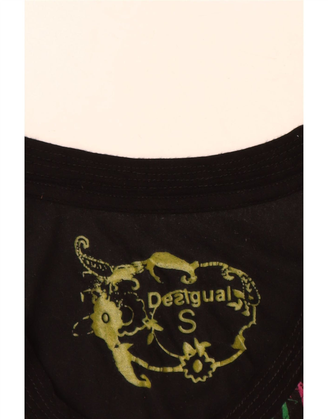 Desigual Womens Graphic Top Langarm UK 10 Small Mehrfarbige Viskose