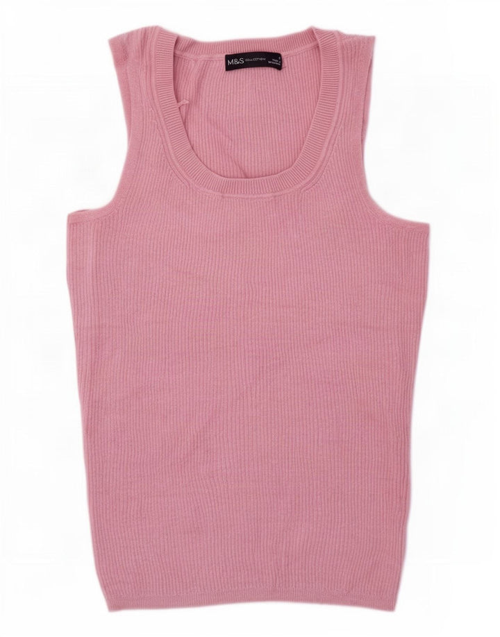 Marks & Spencer Damen Weste Top UK 8 Small Rosa Viskose
