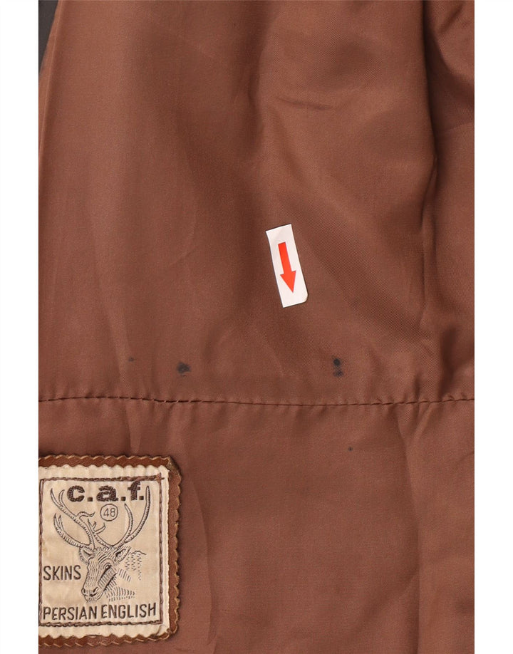 Vintage Damen Lederjacke UK 10 Kleines schwarzes Leder