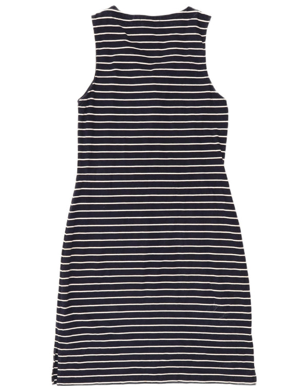 Ralph Lauren Damen ärmelloses Etuikleid UK 12 Mittel Marineblau gestreift