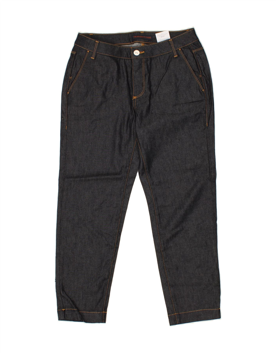 TRUSSARDI Womens Tapered Jeans W27 L27 Navy Blue Polyester Vintage Trussardi and Second-Hand Trussardi from Messina Hembry 