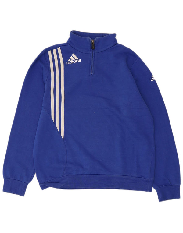 Adidas Jungen-Sweatshirt mit Reißverschluss, 13–14 Jahre, blaue Baumwolle