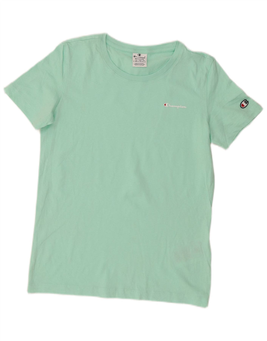 Champion Damen T-Shirt Top UK 12 Medium Türkis Baumwolle