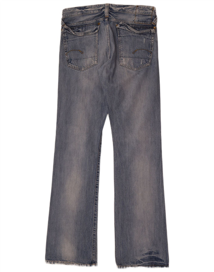 G-Star Herren Distressed Bootcut Jeans W32 L36 Blaue Baumwolle