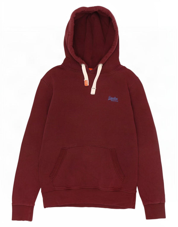Superdry Herren-Kapuzenpullover, groß, Burgunderrot, Baumwolle