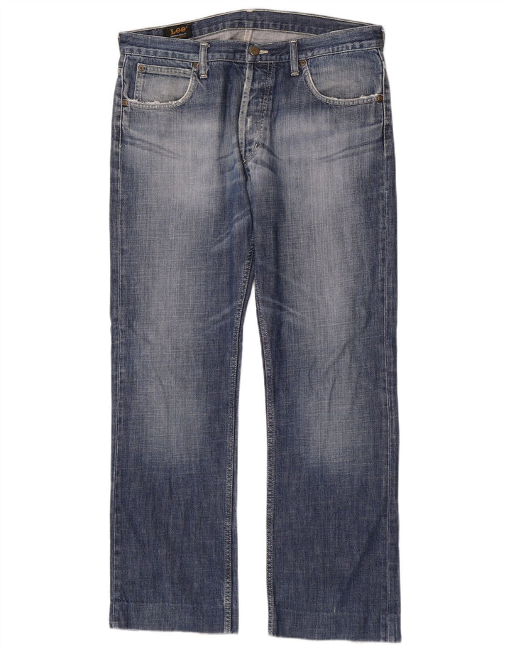 Lee Herren Freeburn Straight Jeans W34 L30 Blaue Baumwolle