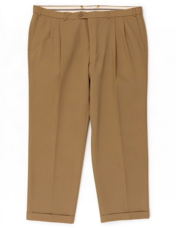 Marks & Spencer Herren-Anzughose mit Pegged-Anzug, W44, L29, beige, Polyester