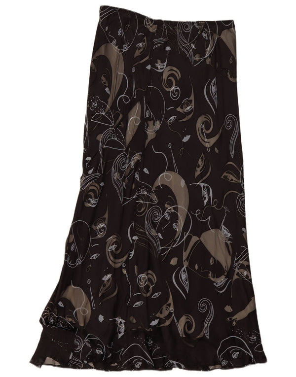 Fenn Wright Manson Damen Maxirock UK 16 Large W32 Schwarze Paisley-Seide