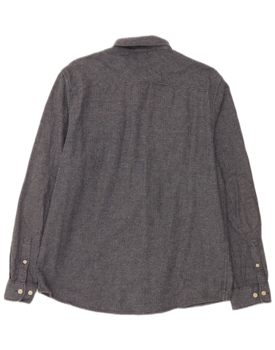 Jack Wills Herrenhemd, Größe L, aus blauer Baumwolle mit Fischgrätenmuster