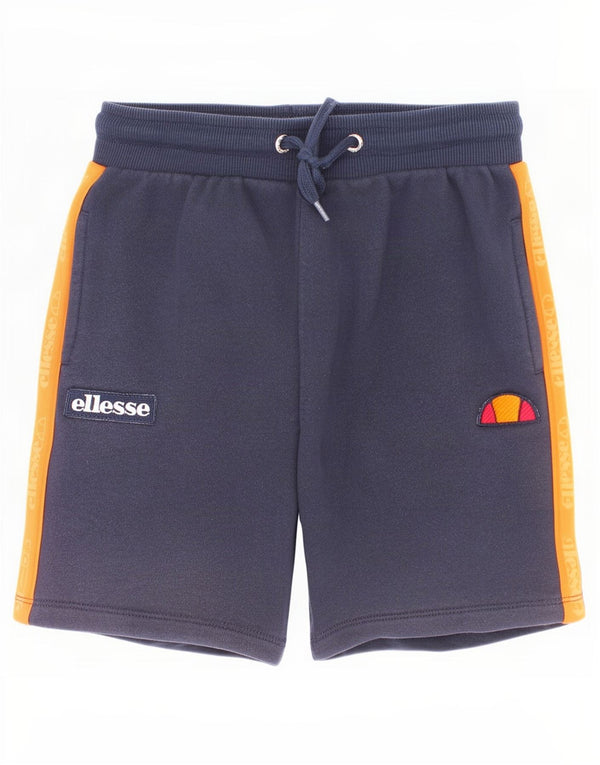 Ellesse Sportshorts für Jungen, 10–11 Jahre, marineblaue Colourblock-Baumwolle