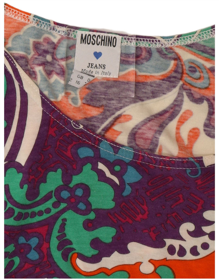 Moschino Womens Crop Top UK 16 Große mehrfarbige Paisley-Baumwolle