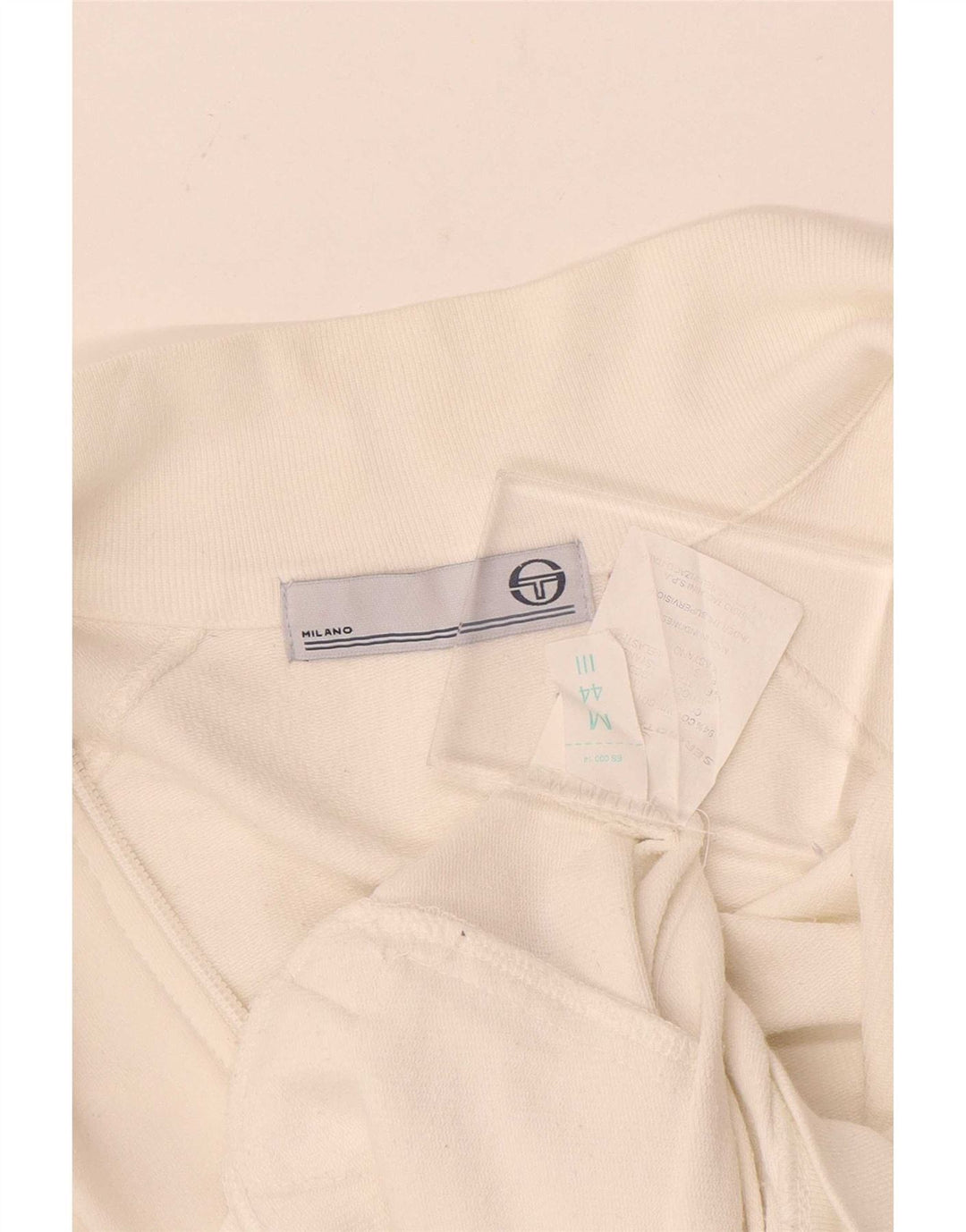 Sergio Tacchini Damen-Trainingsanzug-Oberteil, Jacke IT 44, mittelweiße Baumwolle