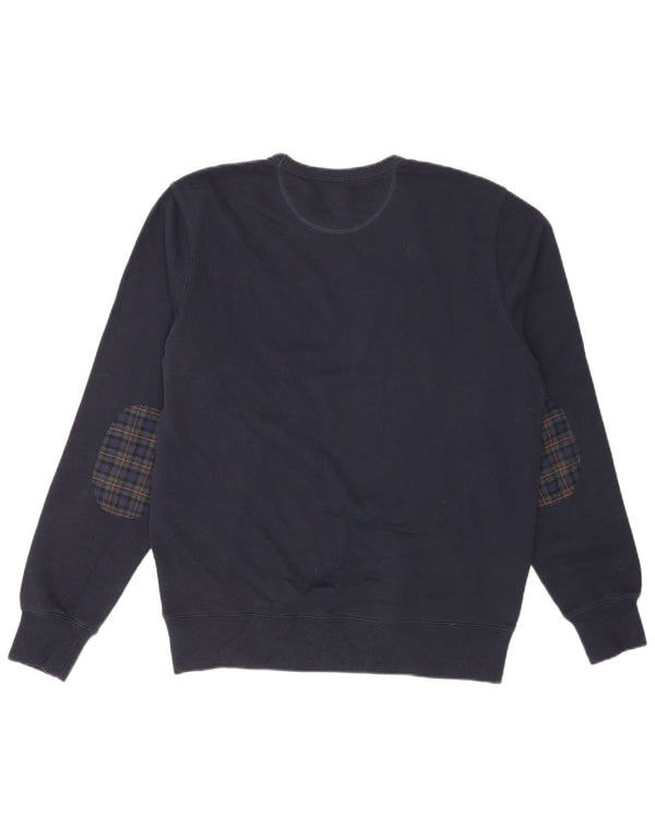 Sun68 Herren-Sweatshirt-Pullover, groß, marineblau, kariert, Baumwolle