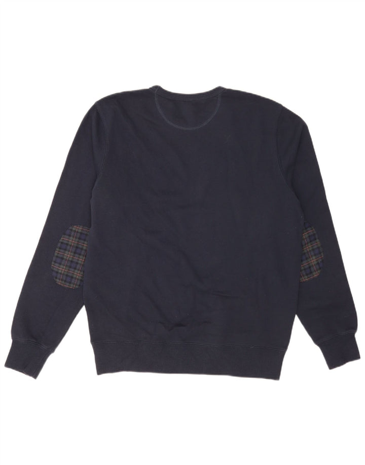 Sun68 Herren-Sweatshirt-Pullover, groß, marineblau, kariert, Baumwolle