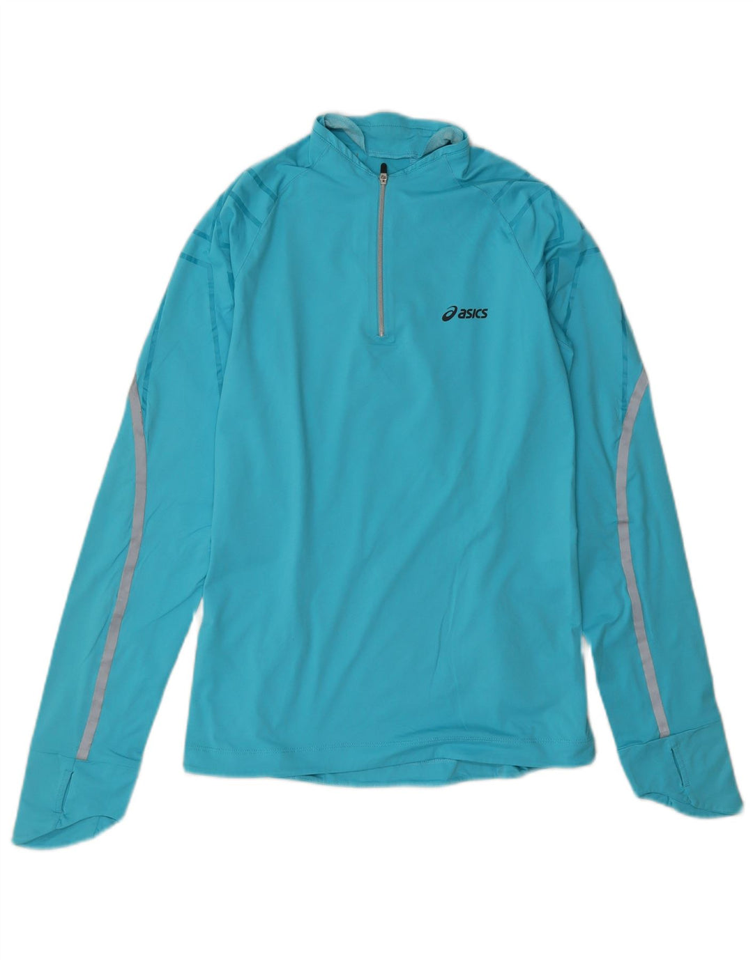 Asics Damen-Pullover-Trainingsanzugoberteil mit Reißverschluss, UK-Gr. 12, mittelblau, geometrisch
