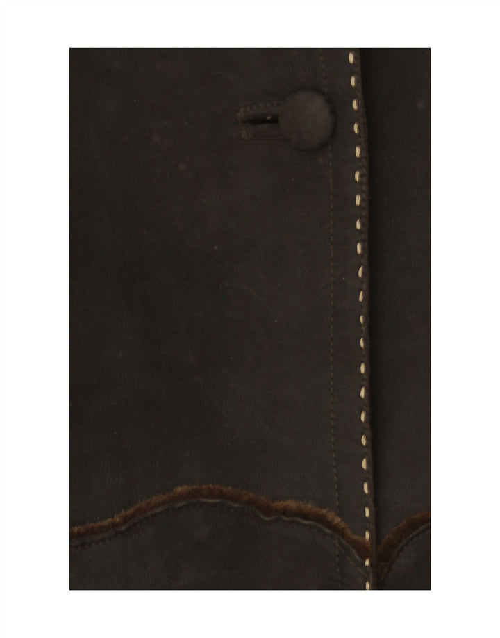 VINTAGE Damen Wildledermantel UK 16 Large Braun