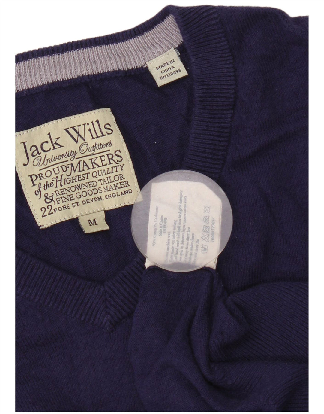 Jack Wills Herren-Pullover mit V-Ausschnitt aus mittelvioletter Baumwolle
