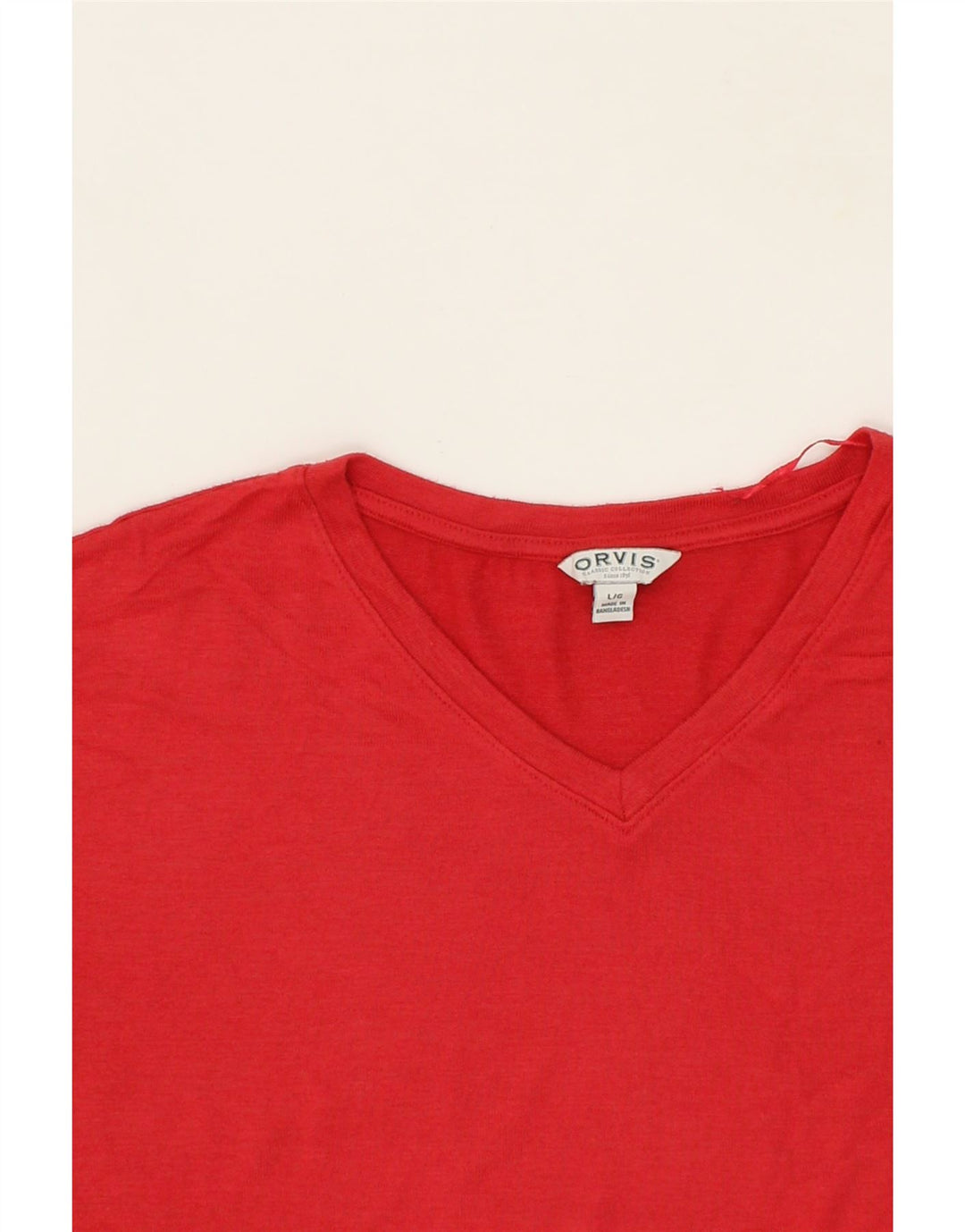 ORVIS Womens T-Shirt Top UK 16 Large Red Polyester Vintage Orvis and Second-Hand Orvis from Messina Hembry 