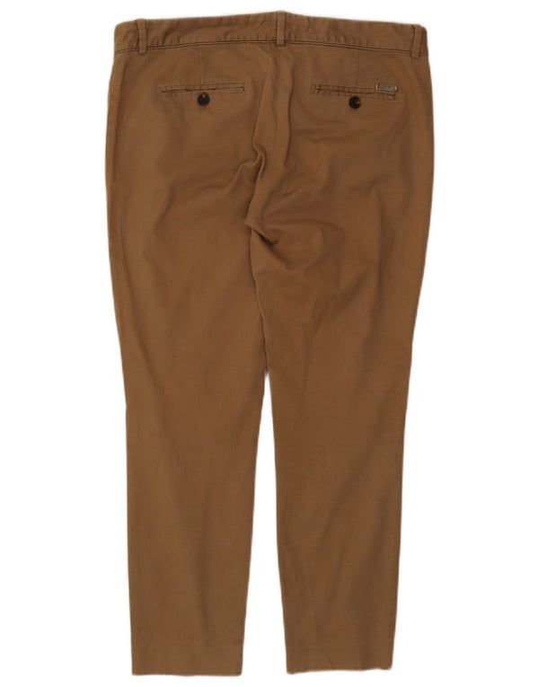 Massimo Dutti Damen Slim Cropped-Hose EU 42 Large W34 L26 Beige