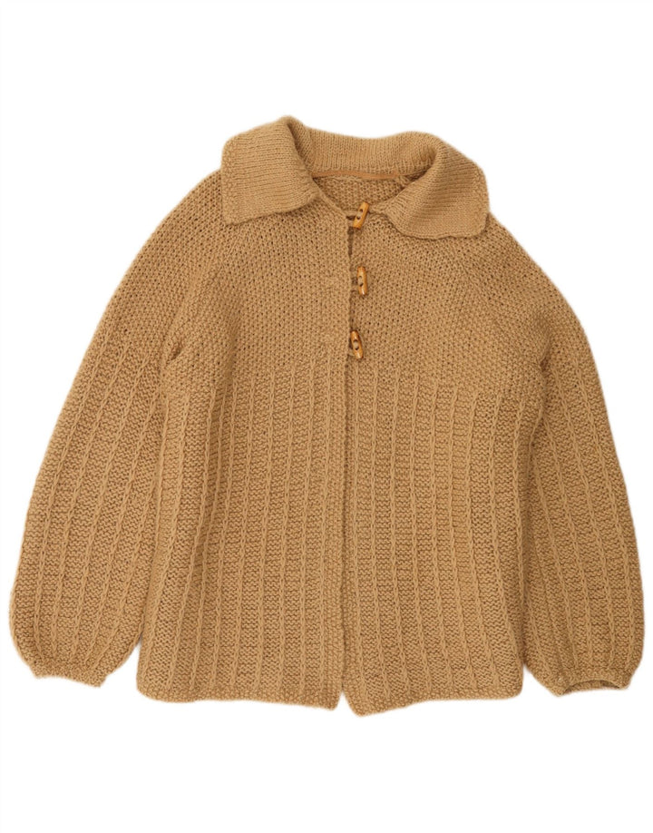 Vintage Damen Cardigan Pullover UK 16 Groß Beige