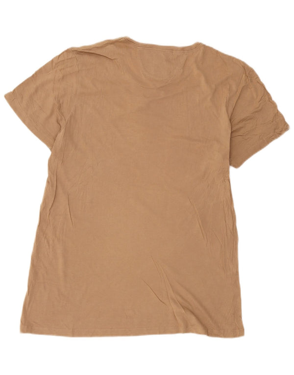 Zara Herren T-Shirt Top Large Beige