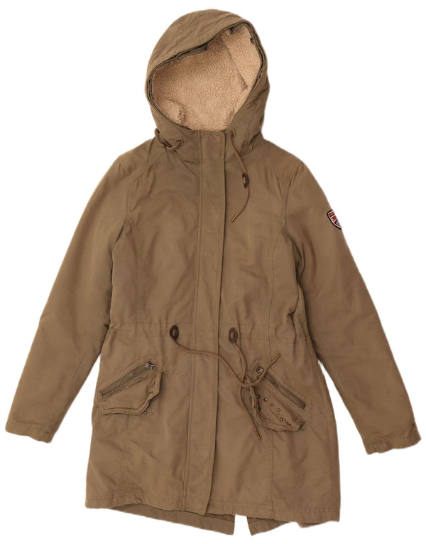 Tommy Hilfiger Damen-Parka in Übergröße mit Kapuze, Gr. 10, Größe S, Khaki