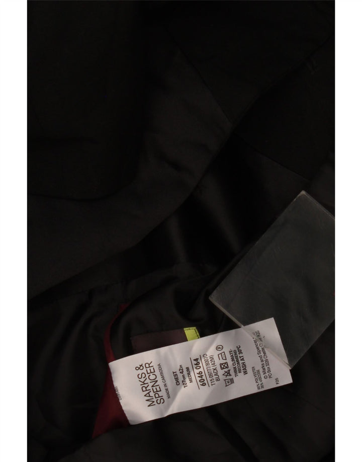 Marks & Spencer Herren-Blazer mit 2 Knöpfen, Gr. 42, Größe L, Schwarz, Polyester