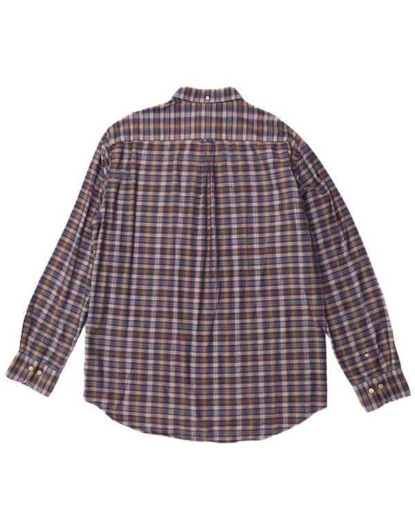 GANT Herren-Hemd mit normaler Passform, Größe 43/44, 17 1/2 XL, marineblau, kariert, Baumwolle