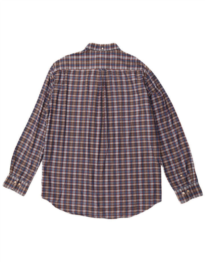 GANT Herren-Hemd mit normaler Passform, Größe 43/44, 17 1/2 XL, marineblau, kariert, Baumwolle