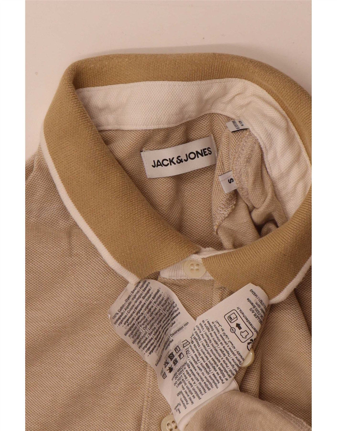 Jack & Jones Herren Poloshirt Small Beige Baumwolle