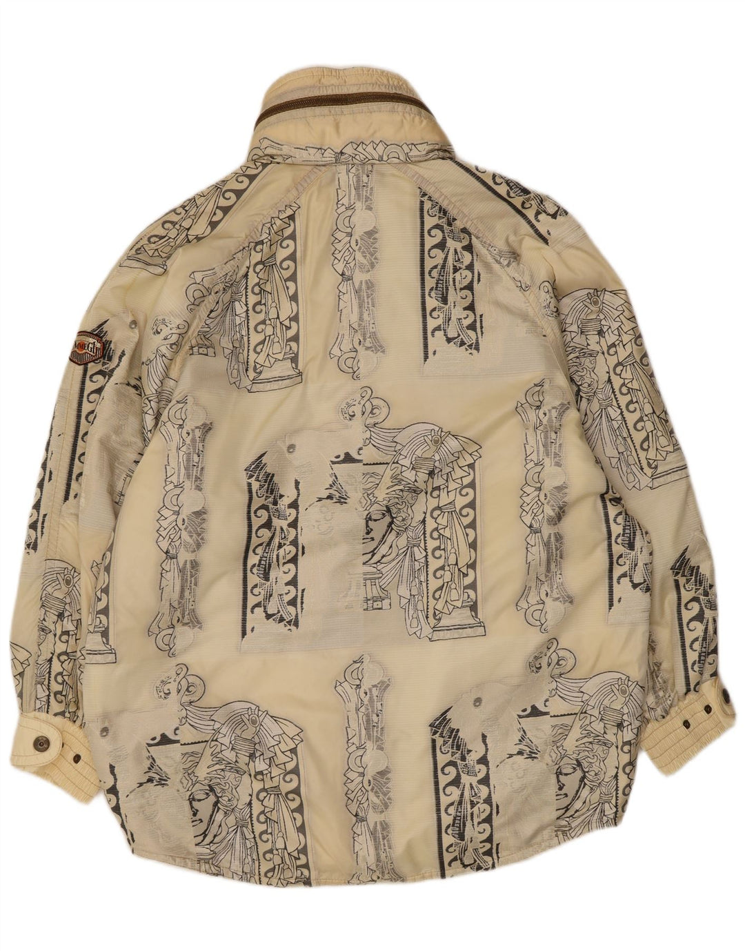 Emmegi Herren-Jacke mit Kapuze, lockere Passform, gepolstert, UK 36, Größe S, Beige, Polyester