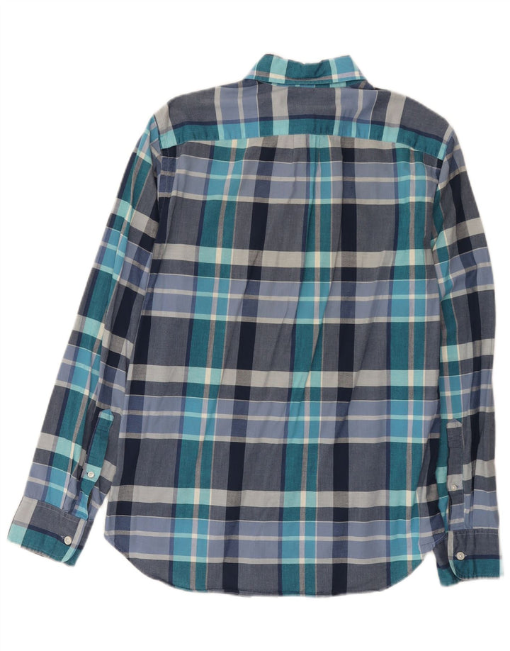 J. Crew Herrenhemd, klein, blau kariert, Baumwolle