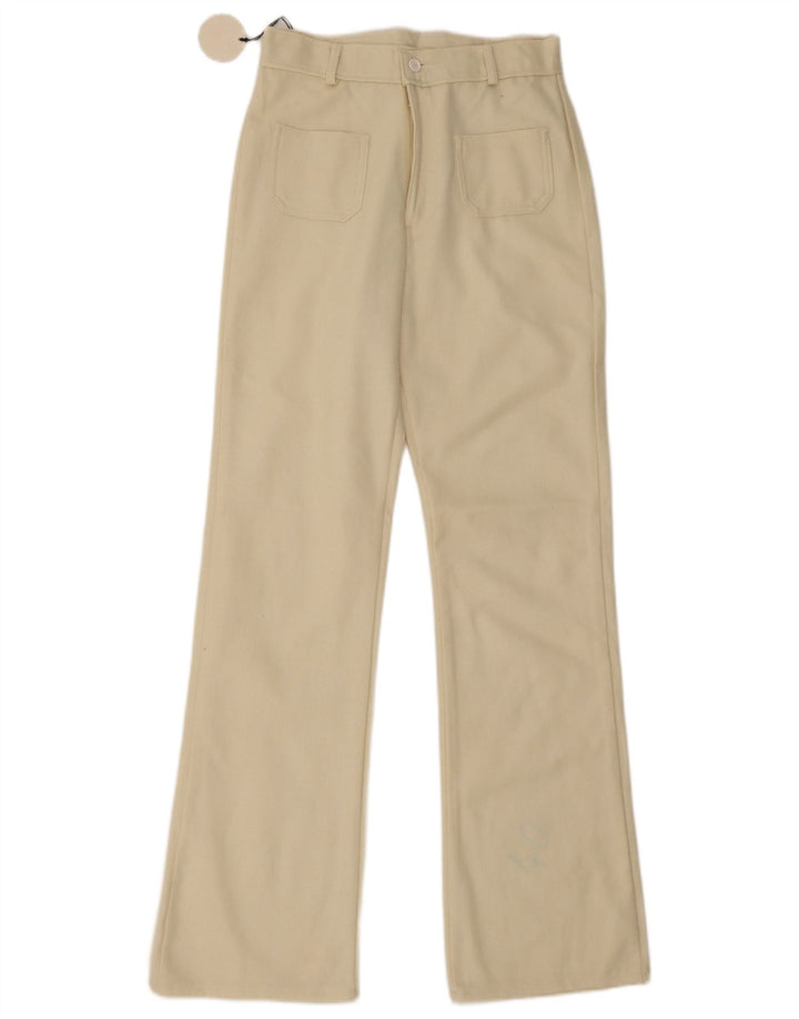Vintage Damen Bootcut Freizeithose IT 40 Small W26 L32 Beige